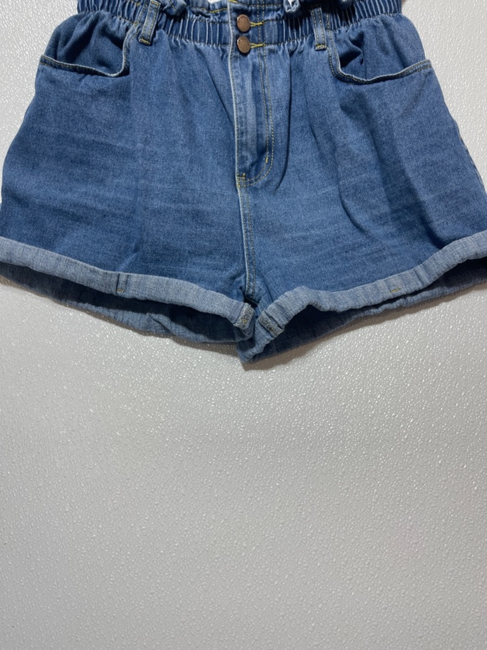 3/$30 High-Rise Rolled Hem Denim Shorts - Blue